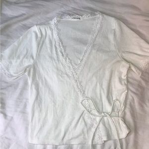 White wrap top